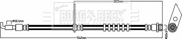 Borg & Beck BBH8468 - Гальмівний шланг autocars.com.ua