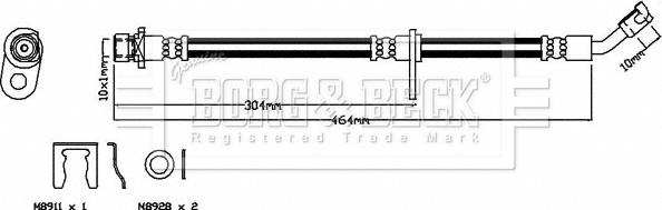 Borg & Beck BBH8512 - Гальмівний шланг autocars.com.ua