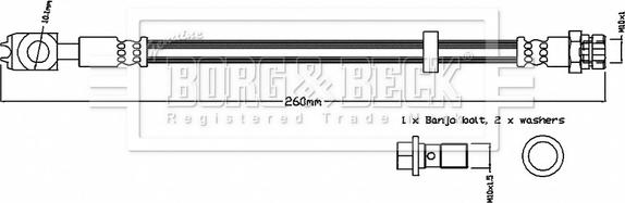 Borg & Beck BBH8732 - Тормозной шланг avtokuzovplus.com.ua