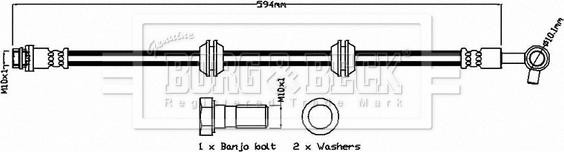 Borg & Beck BBH8736 - Гальмівний шланг autocars.com.ua