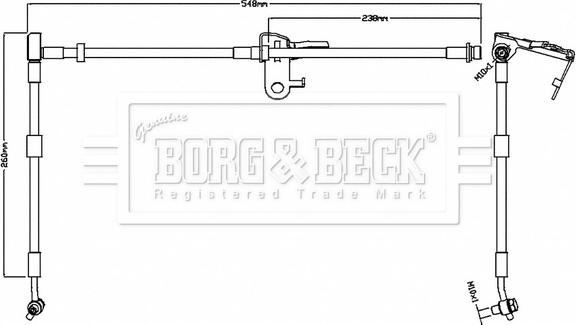 Borg & Beck BBH8739 - Гальмівний шланг autocars.com.ua