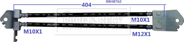 Borg & Beck BBH8762 - Гальмівний шланг autocars.com.ua