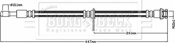 Borg & Beck BBH8845 - Гальмівний шланг autocars.com.ua