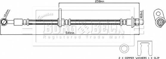 Borg & Beck BBH8868 - Гальмівний шланг autocars.com.ua