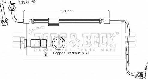 Borg & Beck BBH8885 - Гальмівний шланг autocars.com.ua