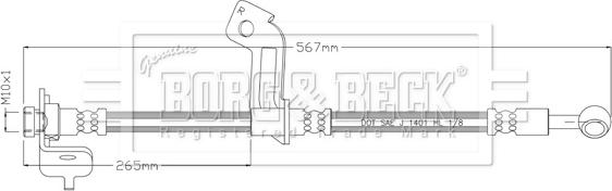 Borg & Beck BBH8899 - Гальмівний шланг autocars.com.ua