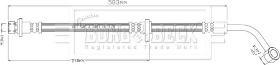 Borg & Beck BBH8912 - Гальмівний шланг autocars.com.ua