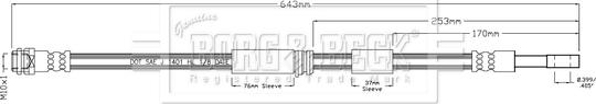 Borg & Beck BBH8945 - Гальмівний шланг autocars.com.ua