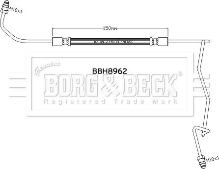 Borg & Beck BBH8962 - Гальмівний шланг autocars.com.ua