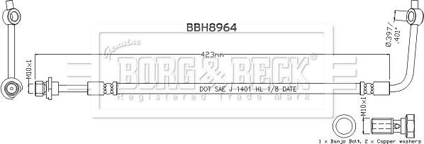 Borg & Beck BBH8964 - Тормозной шланг autodnr.net