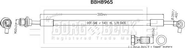 Borg & Beck BBH8965 - Тормозной шланг autodnr.net