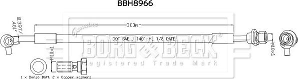 Borg & Beck BBH8966 - Тормозной шланг autodnr.net