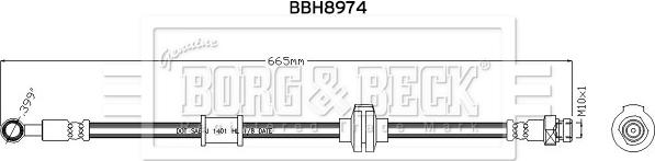 Borg & Beck BBH8974 - Гальмівний шланг autocars.com.ua