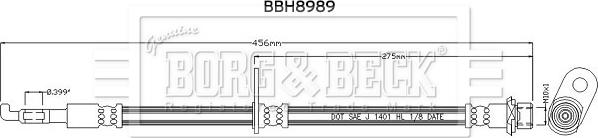 Borg & Beck BBH8989 - Гальмівний шланг autocars.com.ua