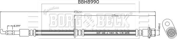 Borg & Beck BBH8990 - Гальмівний шланг autocars.com.ua