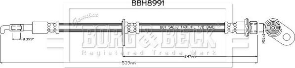 Borg & Beck BBH8991 - Гальмівний шланг autocars.com.ua