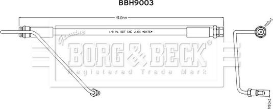 Borg & Beck BBH9003 - Гальмівний шланг autocars.com.ua