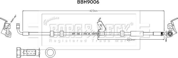 Borg & Beck BBH9006 - Гальмівний шланг autocars.com.ua