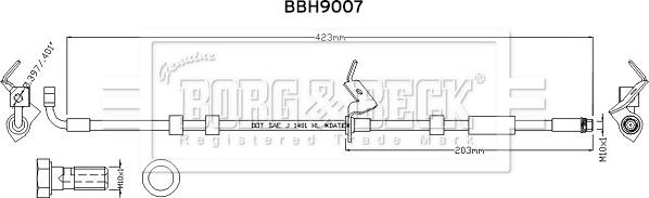 Borg & Beck BBH9007 - Гальмівний шланг autocars.com.ua