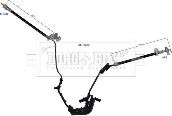 Borg & Beck BBH9023 - Гальмівний шланг autocars.com.ua