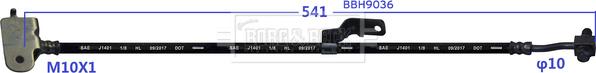 Borg & Beck BBH9036 - Гальмівний шланг autocars.com.ua