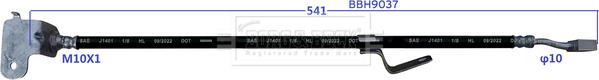 Borg & Beck BBH9037 - Гальмівний шланг autocars.com.ua