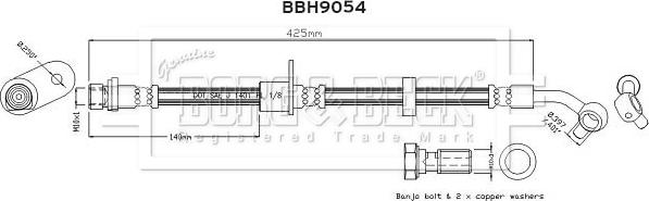 Borg & Beck BBH9054 - Гальмівний шланг autocars.com.ua