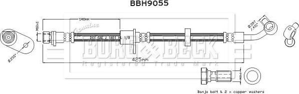 Borg & Beck BBH9055 - Гальмівний шланг autocars.com.ua