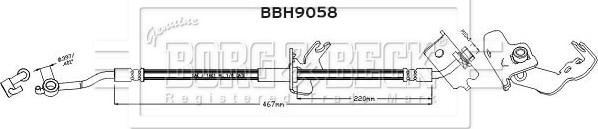 Borg & Beck BBH9058 - Гальмівний шланг autocars.com.ua