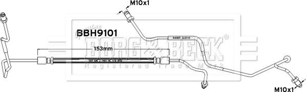 Borg & Beck BBH9101 - Гальмівний шланг autocars.com.ua