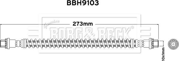 Borg & Beck BBH9103 - Гальмівний шланг autocars.com.ua