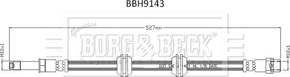 Borg & Beck BBH9143 - Гальмівний шланг autocars.com.ua
