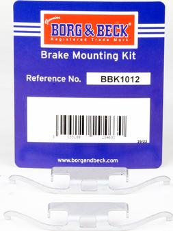Borg & Beck BBK1012 - Комплектуючі, колодки дискового гальма autocars.com.ua