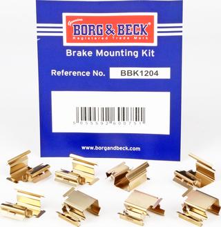 Borg & Beck BBK1204 - Комплектуючі, колодки дискового гальма autocars.com.ua