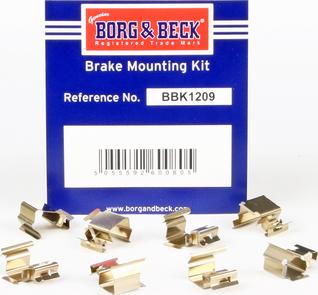 Borg & Beck BBK1209 - Комплектуючі, колодки дискового гальма autocars.com.ua