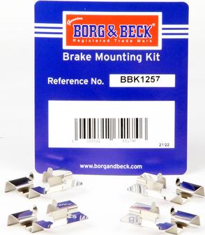Borg & Beck BBK1257 - Комплектуючі, колодки дискового гальма autocars.com.ua