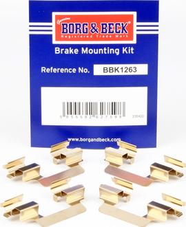 Borg & Beck BBK1263 - Комплектуючі, колодки дискового гальма autocars.com.ua