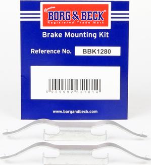 Borg & Beck BBK1280 - Комплектуючі, колодки дискового гальма autocars.com.ua
