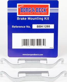 Borg & Beck BBK1288 - Комплектуючі, колодки дискового гальма autocars.com.ua