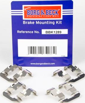Borg & Beck BBK1289 - Комплектуючі, колодки дискового гальма autocars.com.ua