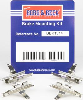 Borg & Beck BBK1314 - Комплектующие для колодок дискового тормоза avtokuzovplus.com.ua