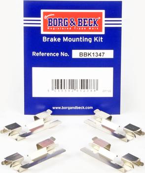 Borg & Beck BBK1347 - Комплектующие для колодок дискового тормоза avtokuzovplus.com.ua