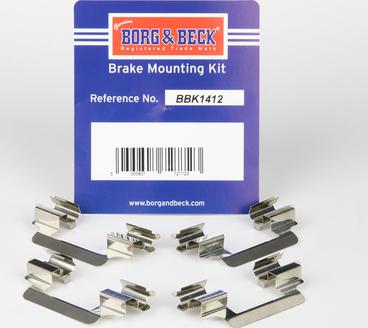 Borg & Beck BBK1412 - Комплектуючі, колодки дискового гальма autocars.com.ua