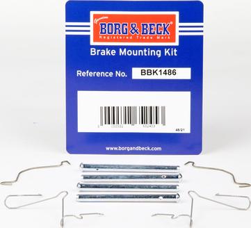 Borg & Beck BBK1486 - Комплектуючі, колодки дискового гальма autocars.com.ua