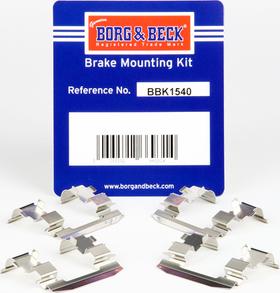 Borg & Beck BBK1540 - Комплектуючі, колодки дискового гальма autocars.com.ua