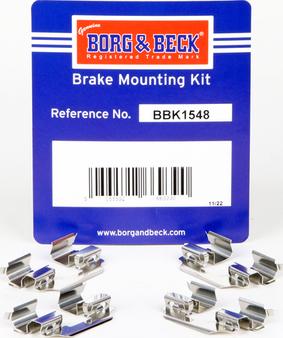 Borg & Beck BBK1548 - Комплектующие для колодок дискового тормоза autodnr.net