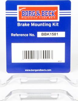 Borg & Beck BBK1581 - Комплектующие для колодок дискового тормоза avtokuzovplus.com.ua