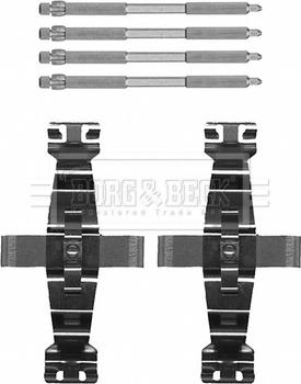 Borg & Beck BBK1624 - Комплектуючі, колодки дискового гальма autocars.com.ua