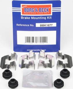 Borg & Beck BBK1677 - Комплектуючі, колодки дискового гальма autocars.com.ua
