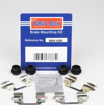 Borg & Beck BBK1688 - Комплектующие для колодок дискового тормоза avtokuzovplus.com.ua